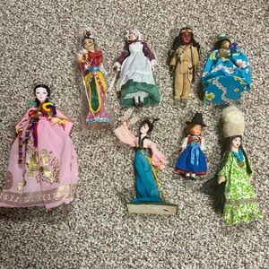 Colorful Vintage Cultural Dolls Collection